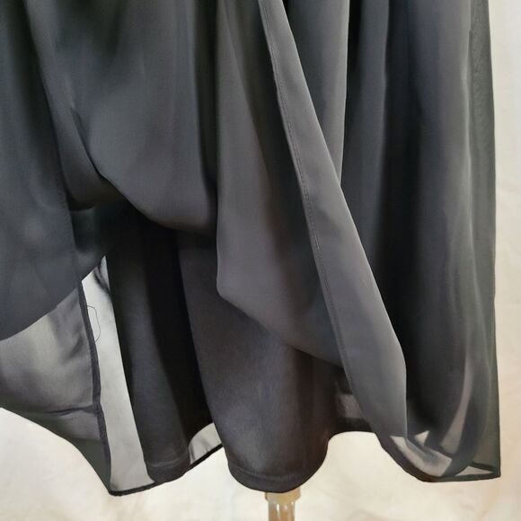 AB Studio Lined Sleeveless Mesh Bodice Zipper Back Belted Dress Size 10 - Picture 9 of 12